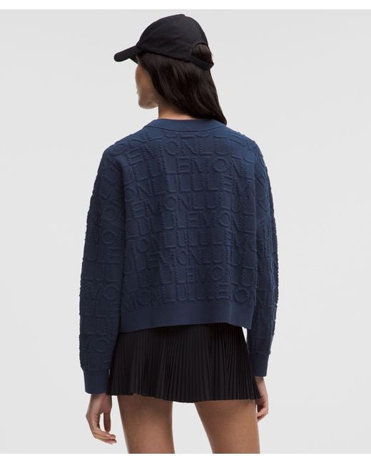 lululemon athletica Blue – Jacquard Crewneck Sweater – Cotton-Blend – – Size Large