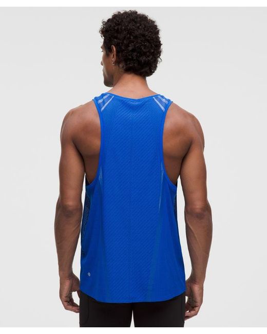 lululemon athletica Blue Fast And Free Airflow Running Singlet for men