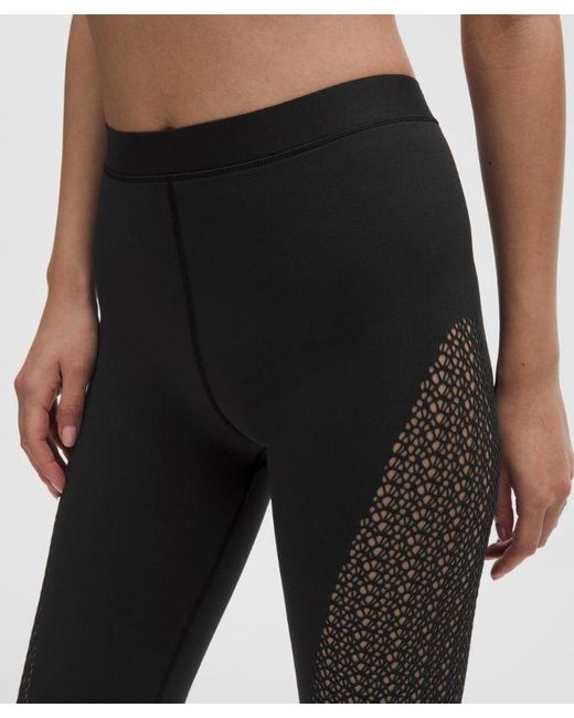 lululemon athletica Black – Revealknit Interlace Mid-Rise Tight Leggings 7/8 Length – – Size 14