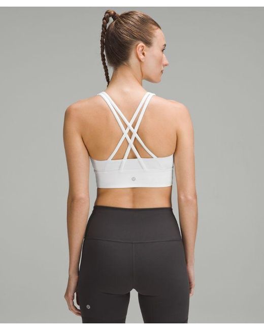 lululemon athletica Blue – Energy Longline Sports Bra Medium Support, B–D Cups – – Size 14