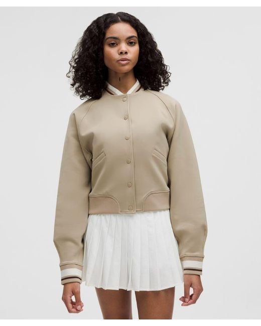 lululemon athletica Natural Snap-Front Collegiate Jacket