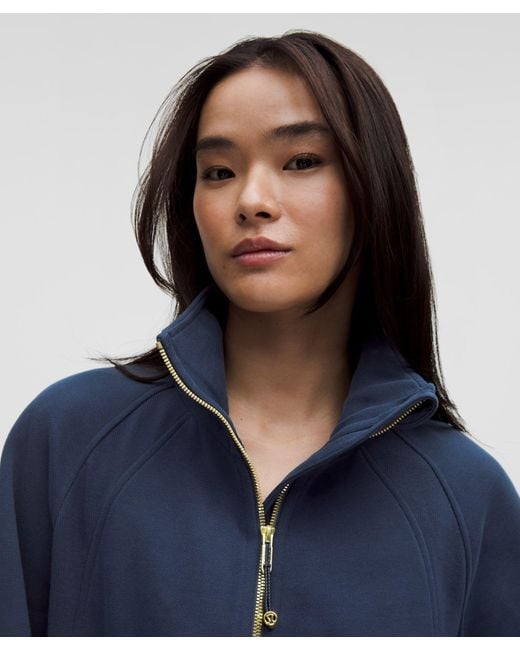 lululemon athletica Blue – Scuba Oversized Funnel-Neck Half Zip Sweatshirt Long – – Size 6