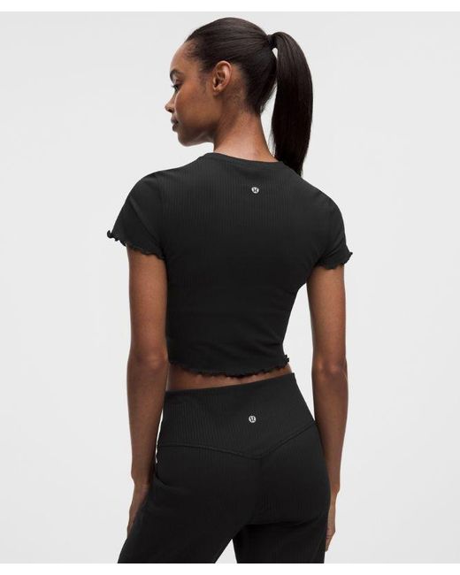 lululemon athletica Black Align Lettuce-Hem Baby Tee