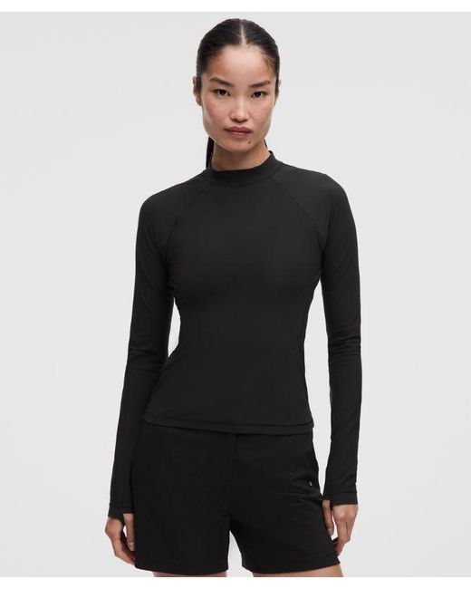 lululemon athletica Black – Uv-Protective Mockneck Long-Sleeve Shirt – – Size Large