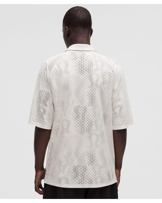 lululemon athletica White – Jacquard-Mesh Short-Sleeve Shirt Slnsh Collection – – Size Medium for men