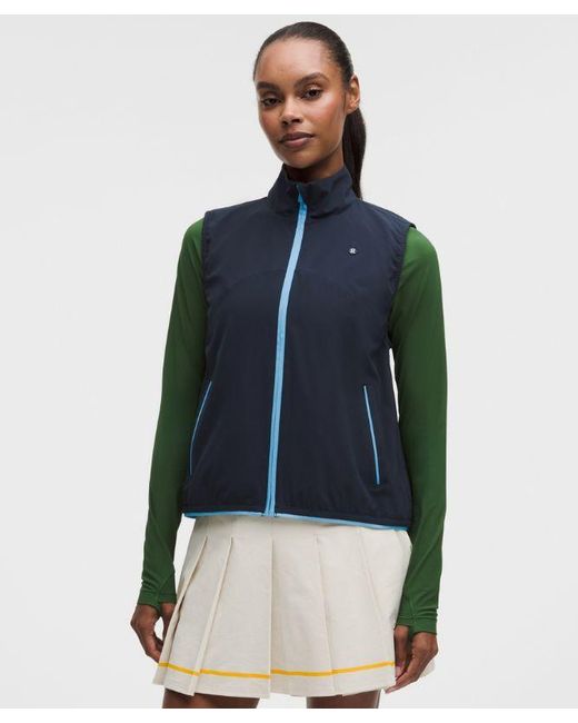 lululemon athletica Blue – Lightweight High-Neck Golf Vest Graphic – – Size Large