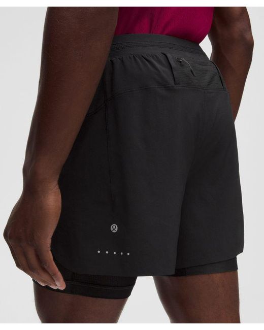 lululemon athletica Black – Fast And Free Lined Running Shorts Design – 5" – – Size Large for men