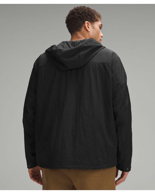 lululemon athletica Gray Textured Full-zip Hooded Jacket for men