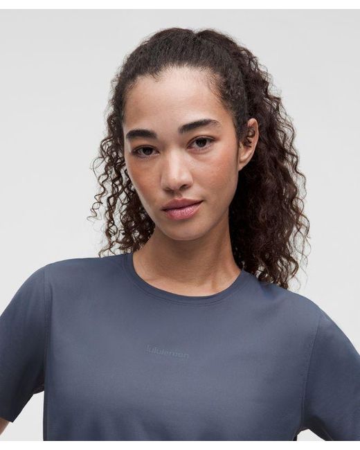 lululemon athletica Blue Fast And Free Short-Sleeve Shirt