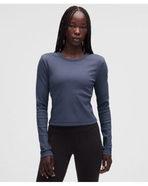 lululemon athletica Blue – Little Ribbed Long-Sleeve Tee – – Size Large