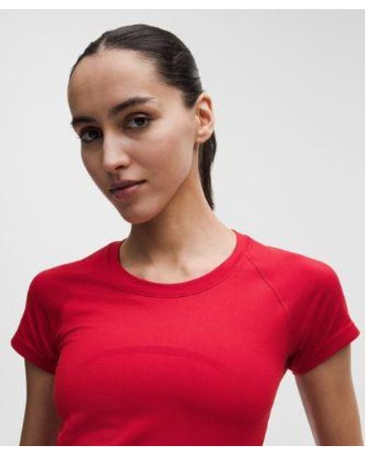 lululemon athletica Red – Swiftly Tech Short-Sleeve Shirt 2.0 Hip Length – – Size 16