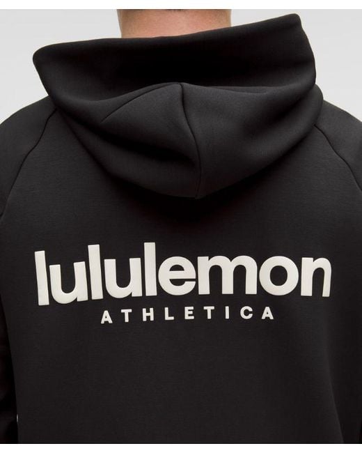 lululemon athletica Black – Smooth Spacer Classic-Fit Pullover Hoodie Wordmark – – Size Medium for men