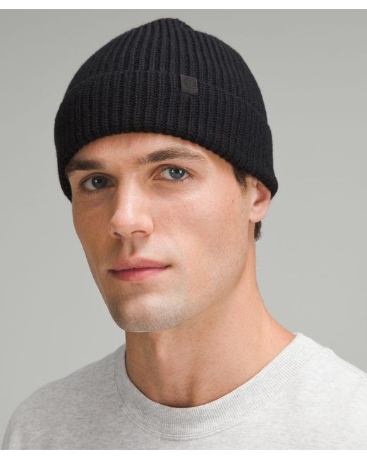 lululemon athletica Black Close-Fit Wool-Blend Ribbed Knit Beanie