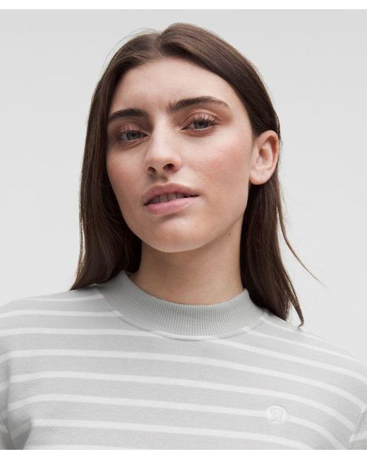 lululemon athletica Gray Cotton French Terry Crewneck Pullover