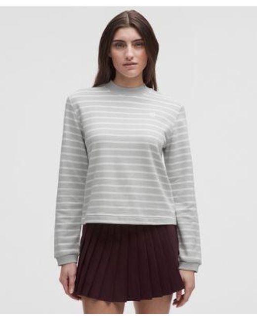 lululemon athletica Gray Cotton French Terry Crewneck Pullover