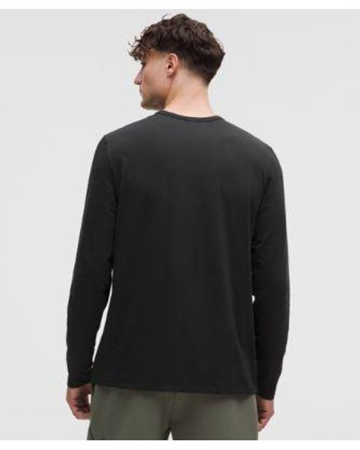 lululemon athletica Black Organic Cotton Classic-Fit Long-Sleeve Shirt for men