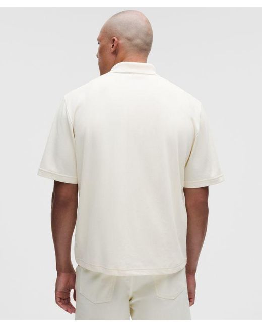 lululemon athletica White Pique-Performer Camp-Collar-Shirt for men