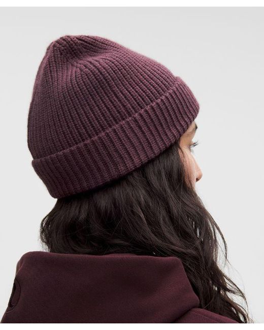 lululemon athletica Red – Close-Fit Ribbed Knit Beanie Hat – Wool-Blend –