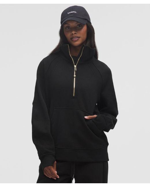 lululemon athletica Black – Scuba Oversized Funnel-Neck Half Zip Sweatshirt Long – – Size 6
