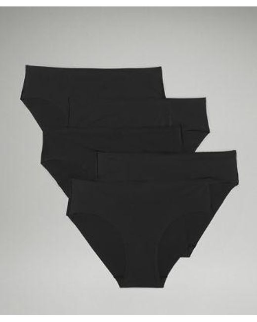 lululemon athletica Black Invisiwear Mid-rise Bikini Underwear 5 Pack
