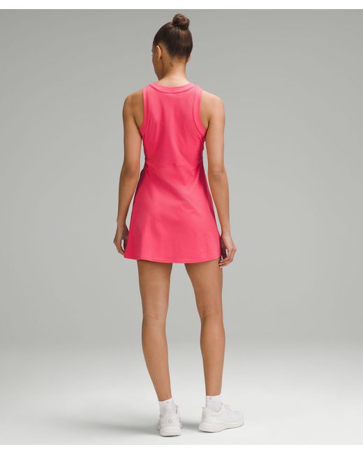 lululemon athletica Red Grid-texture Sleeveless Linerless Tennis Dress