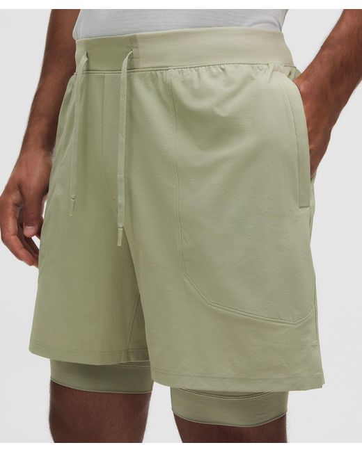 lululemon athletica Gray License To Train Lined Short 7" for men