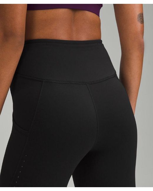 lululemon athletica Black Fast And Free High-rise Thermal Leggings 28" Pockets