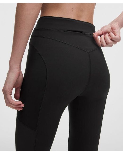 lululemon athletica Black – No Line High-Rise Running Tight Leggings – 25" – – Size 4