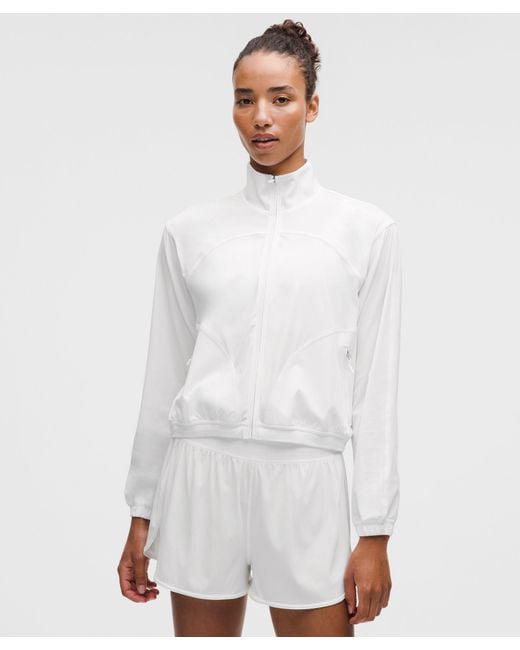lululemon athletica White Sleek Full-Zip Running Jacket