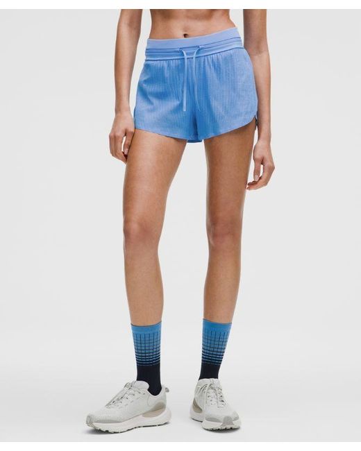 lululemon athletica Blue Fast And Free Airflow Mid-Rise Running Short 3”