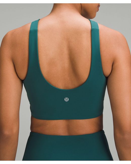 lululemon athletica Green Smoothcover Front Cut-out Yoga Sports Bra Light Support