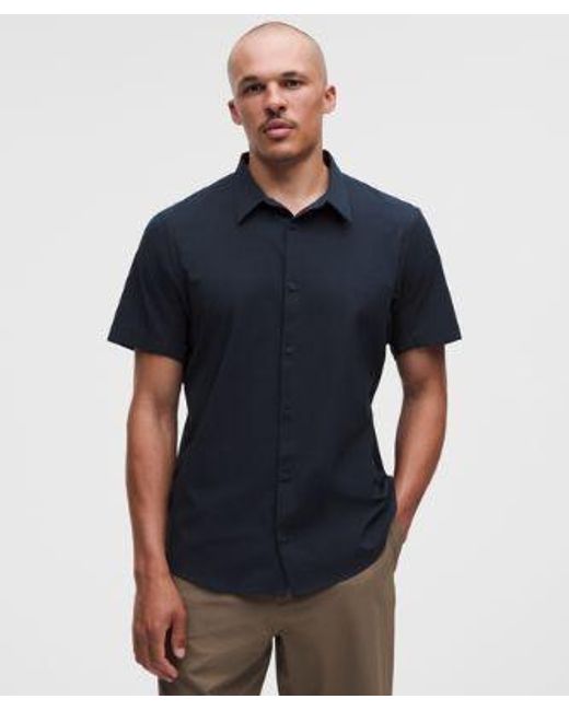 lululemon athletica Blue Airing Easy Short-Sleeve Shirt for men