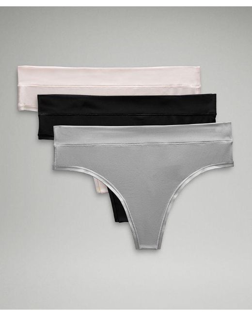 lululemon athletica Gray Underease High-rise Thong Underwear 3 Pack