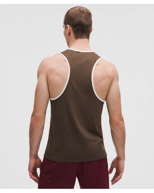 lululemon athletica Red Fast And Free Perforated Stripe Tank for men