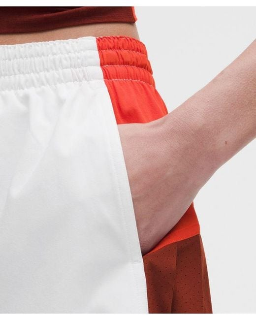 lululemon athletica Red – Court Champ Side-Pleat High-Rise Tennis Shorts – 3" – – Size Large