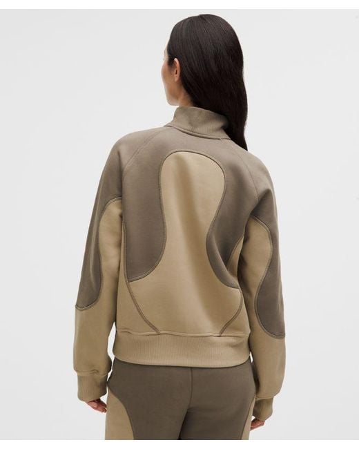 lululemon athletica Brown – Cotton Fleece Relaxed-Fit Half Zip Sweatshirt Slnsh Collection – – Size Large