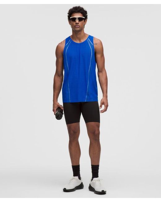 lululemon athletica Blue Fast And Free Airflow Running Singlet for men