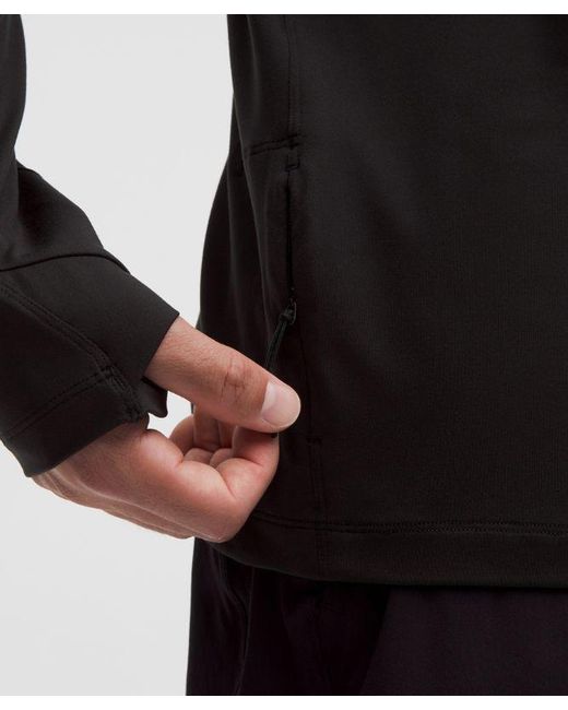 lululemon athletica Black Rulu Fleece Half-Zip Long-Sleeve Shirt for men