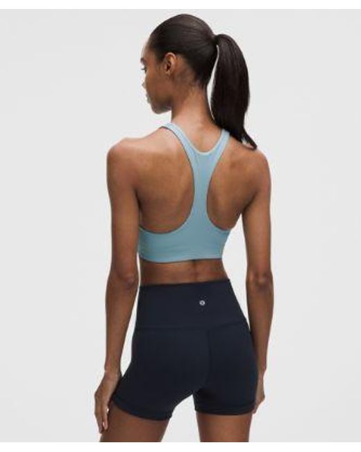 lululemon athletica Blue – All-Time Hero Ribbed Sports Bra Medium Support, B/C Cup – – Size Large