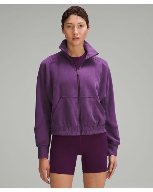 lululemon athletica Brushed Softstreme Funnel-neck Zip Up Sweatshirt - Color Purple - Size 12
