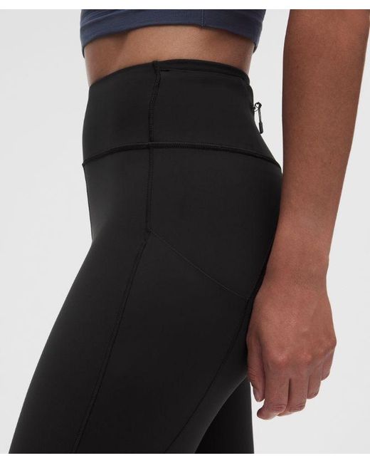 lululemon athletica Blue Fast And Free 6-Pocket High-Rise Crop 23"