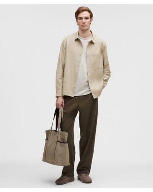 lululemon athletica Natural – Brushed Woven Overshirt – Color Khaki – Size Large for men