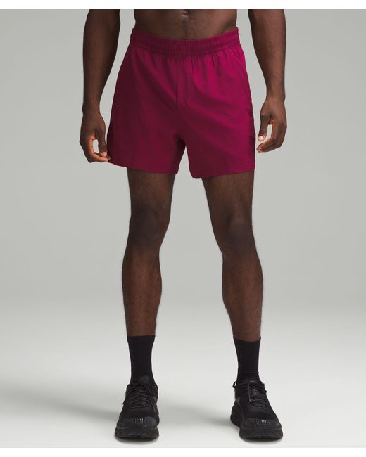 lululemon athletica Red Pace Breaker Linerless Shorts 5" for men