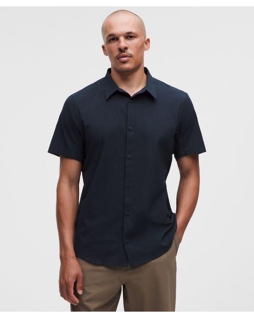 lululemon athletica Blue Airing Easy Short-Sleeve Shirt for men