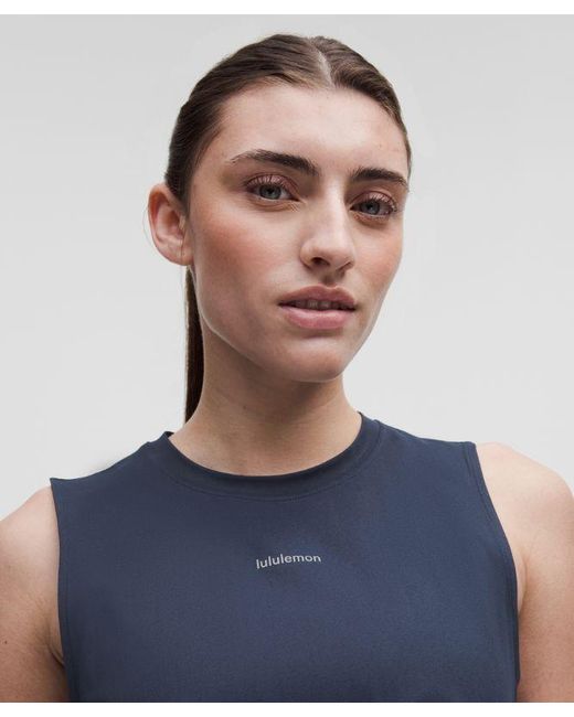 lululemon athletica Blue Pace Crush Cross-Back Graphic Tank Top