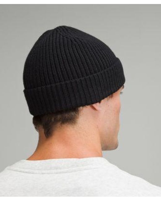 lululemon athletica Black Close-Fit Wool-Blend Ribbed Knit Beanie
