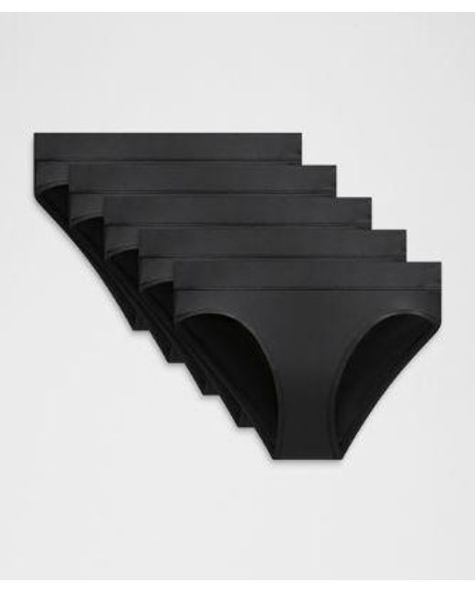 lululemon athletica Black – Underease Mid-Rise Bikini Underwear 5 Pack – – Size Large