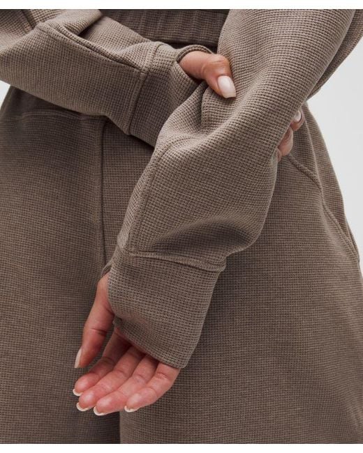 lululemon athletica Brown – Scuba Cropped Funnel-Neck Half Zip Sweatshirt Waffle – –
