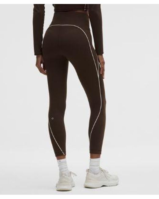 lululemon athletica Brown – Wunder Train No-Line Piped High-Rise Tight Leggings – 25" – – Size 4