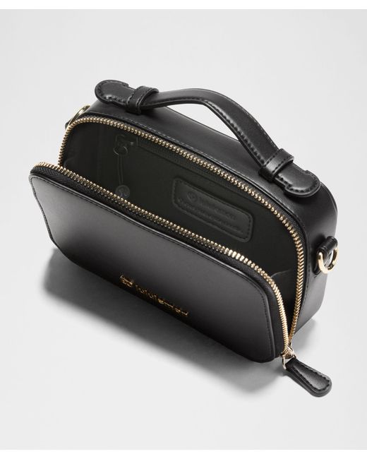 lululemon Women's Black Leather Alternative Camera Crossbody Bag lululemon Women's Black Leather Alternative Camera Crossbody Bag